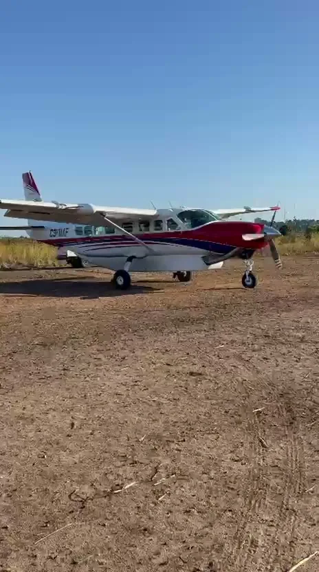 Região alcançada pela aviação missionária em Moçambique